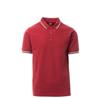 KOSZULKA POLO KRÓTKI RĘKAW ITALIA - BORDOWY
