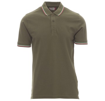KOSZULKA POLO KRÓTKI RĘKAW ITALIA - ZIELONY WOJSKOWY