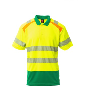 KOSZULKA POLO KRÓTKI RĘKAW LANE - ŻÓŁTY FLUO-ŻELOWY ZIELONY