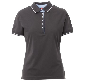 KOSZULKA POLO KRÓTKI RĘKAW LEEDS - ANTRACITE-BIANCO