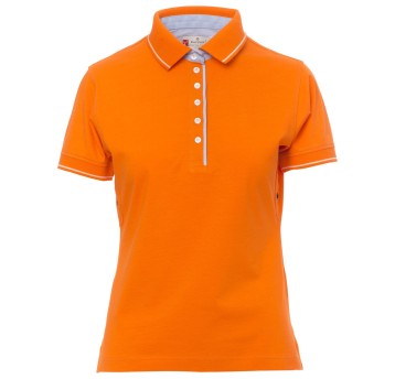 KOSZULKA POLO KRÓTKI RĘKAW LEEDS - POMARAŃCZOWY-BIAŁY