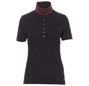 KOSZULKA POLO KRÓTKI RĘKAW MEMPHIS LADY - CZARNY-CZERWONO-ZIELONY