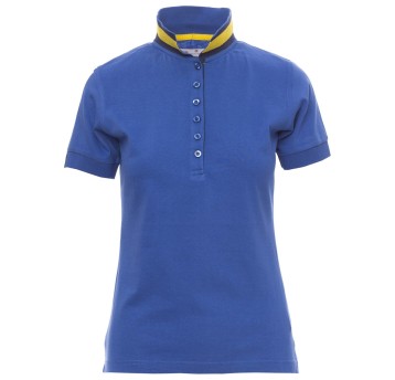 KOSZULKA POLO KRÓTKI RĘKAW MEMPHIS LADY - KRÓLEWSKI NIEBIESKI-ŻÓŁTO-GRANATOWY