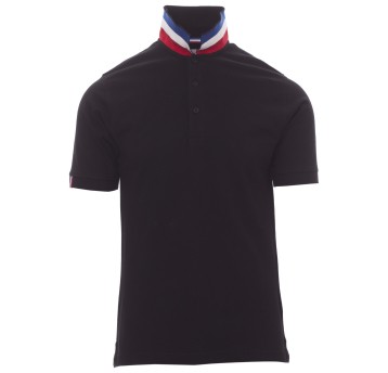 KOSZULKA POLO KRÓTKI RĘKAW NATION - CZARNY-FRANCJA
