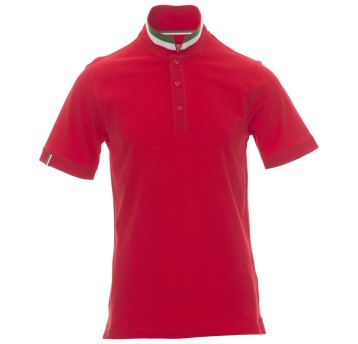KOSZULKA POLO KRÓTKI RĘKAW NATION - CZERWONY-WŁOCHY