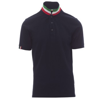 KOSZULKA POLO KRÓTKI RĘKAW NATION - GRANATOWY-WŁOCHY