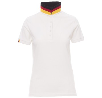 KOSZULKA POLO KRÓTKI RĘKAW NATION LADY - BIAŁY-NIEMCY