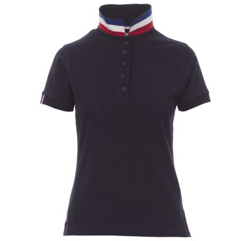 KOSZULKA POLO KRÓTKI RĘKAW NATION LADY - GRANATOWY-FRANCJA