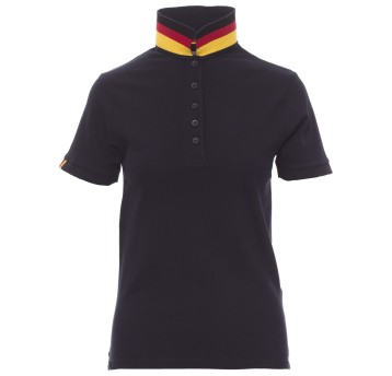 KOSZULKA POLO KRÓTKI RĘKAW NATION LADY - GRANATOWY-NIEMCY