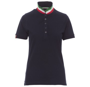 KOSZULKA POLO KRÓTKI RĘKAW NATION LADY - GRANATOWY-WŁOCHY
