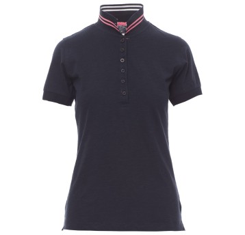 KOSZULKA POLO KRÓTKI RĘKAW NAUTIC LADY - BLU DENIM-BIAŁO-FUKSJOWY FLUO