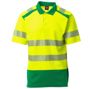 KOSZULKA POLO KRÓTKI RĘKAW ROAD - ŻÓŁTY FLUO-ŻELOWY ZIELONY