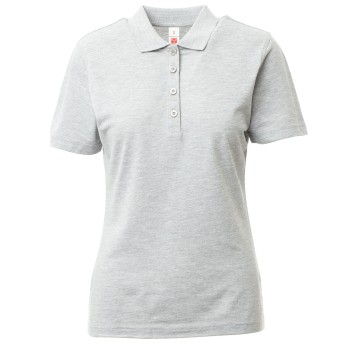 KOSZULKA POLO KRÓTKI RĘKAW ROME LADY MELANGE - SZARY MELANŻ