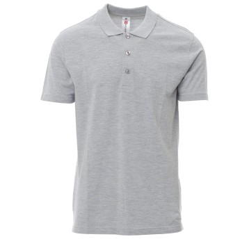 KOSZULKA POLO KRÓTKI RĘKAW ROME MELANGE - SZARY MELANŻ
