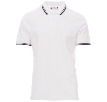 KOSZULKA POLO KRÓTKI RĘKAW SKIPPER - BIAŁY-GRANATOWY