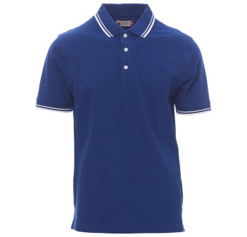 KOSZULKA POLO KRÓTKI RĘKAW SKIPPER - KRÓLEWSKI NIEBIESKI-BIAŁY