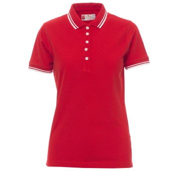 KOSZULKA POLO KRÓTKI RĘKAW SKIPPER LADY - CZERWONY-BIAŁY