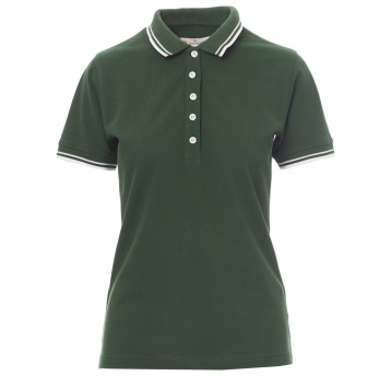 KOSZULKA POLO KRÓTKI RĘKAW SKIPPER LADY - ZIELONY EDEN-BIAŁY