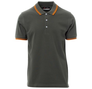 KOSZULKA POLO KRÓTKI RĘKAW SKIPPER - ZADYMIONY-POMARAŃCZOWY