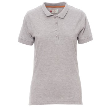 KOSZULKA POLO KRÓTKI RĘKAW VENICE LADY MELANGE - SZARY MELANŻ