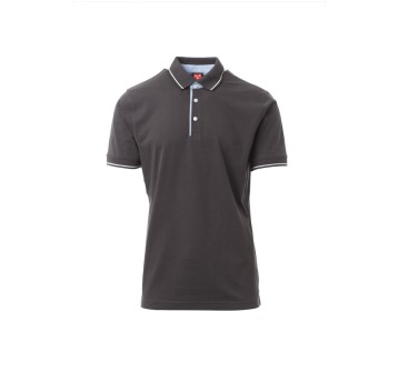 KOSZULKA POLO MĘSKA CAMBRIDGE - ANTRACITE/BIANCO