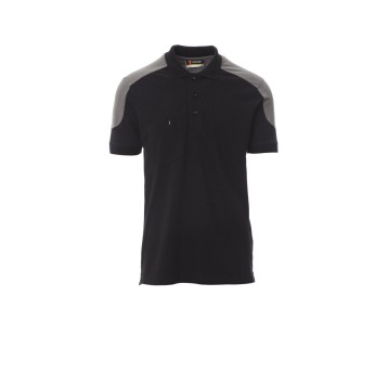 KOSZULKA POLO MĘSKA COMPANY - CZARNY/ZADYMIONY