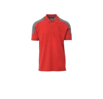 KOSZULKA POLO MĘSKA COMPANY - ROSSO/SMOKE