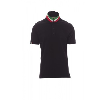 KOSZULKA POLO MĘSKA NATION - CZARNY/WŁOCHY