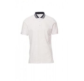KOSZULKA POLO MĘSKA NAUTIC - BIAŁY/GRANATOWO-BIAŁY/ŻÓŁTY FLUO