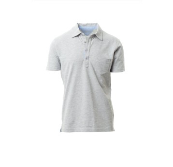KOSZULKA POLO MĘSKA PRESTIGE MELANGE - SZARY MELANŻ