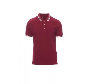 KOSZULKA POLO MĘSKA SKIPPER - BORDOWY/BIAŁY