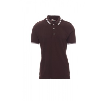 KOSZULKA POLO MĘSKA SKIPPER - BRĄZOWY/BIAŁY
