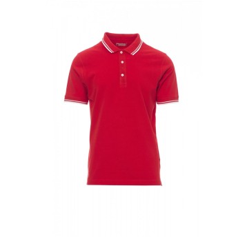 KOSZULKA POLO MĘSKA SKIPPER - CZERWONY/BIAŁY
