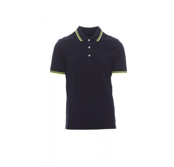 KOSZULKA POLO MĘSKA SKIPPER - GRANATOWY/ŻÓŁTY NEON