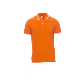 KOSZULKA POLO MĘSKA SKIPPER - POMARAŃCZOWY/BIAŁY
