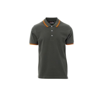 KOSZULKA POLO MĘSKA SKIPPER - ZADYMIONY/POMARAŃCZOWY