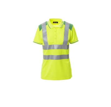 KOSZULKA POLO ODBLASKOWA DAMSKA GUARD+LADY - ŻÓŁTY FLUO/ŻELOWY ZIELONY