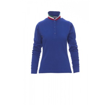 KOSZULKA POLO Z DŁGUIM RĘKAWEM DAMSKA LONG NATION LADY - KRÓLEWSKI NIEBIESKI/WŁOCHY