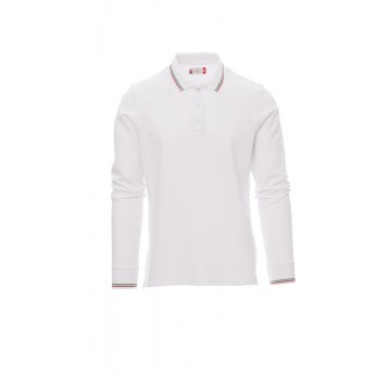 KOSZULKA POLO Z DŁGUIM RĘKAWEM UNISEX AVIAZIONE - BIAŁY/WŁOCHY