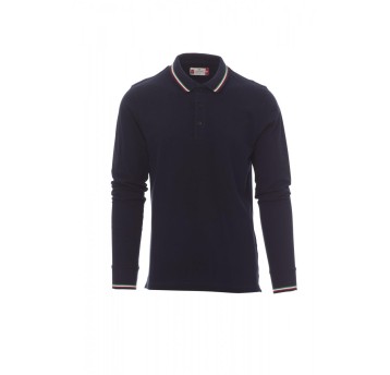 KOSZULKA POLO Z DŁGUIM RĘKAWEM UNISEX AVIAZIONE - GRANATOWY/WŁOCHY