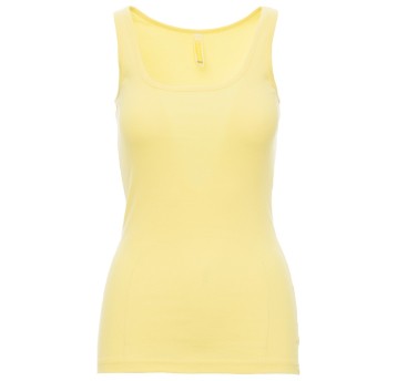 KOSZULKA T-SHIRT BEZ RĘKAWÓW LOOK - JASNOLIMONKOWY