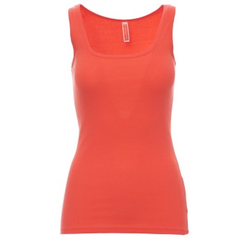KOSZULKA T-SHIRT BEZ RĘKAWÓW LOOK - ŻYWY KORALOWY