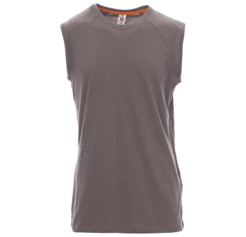 KOSZULKA T-SHIRT BEZ RĘKAWÓW SHORE - SZARY STALOWY