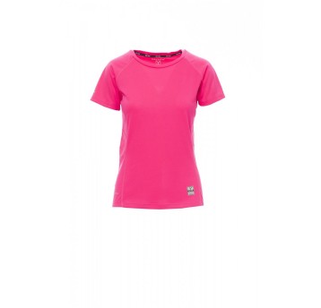 KOSZULKA T-SHIRT DAMSKA RUNNING LADY - FUKSJOWY FLUO