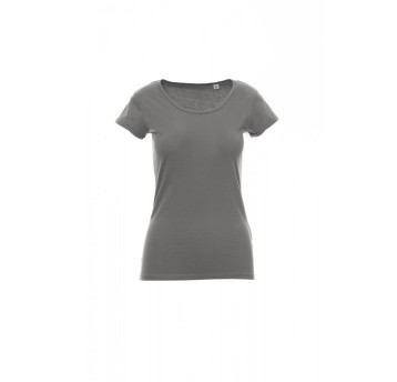 KOSZULKA T-SHIRT DAMSKA YOUNG LADY - SZARY STALOWY