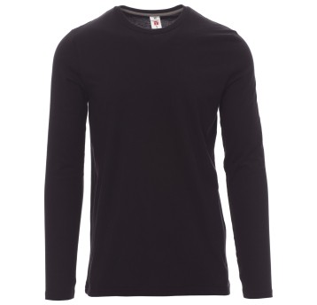 KOSZULKA T-SHIRT DŁUGI RĘKAW PINETA - CZARNY