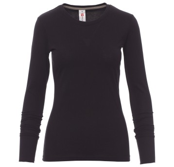 KOSZULKA T-SHIRT DŁUGI RĘKAW PINETA LADY - CZARNY