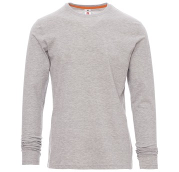 KOSZULKA T-SHIRT DŁUGI RĘKAW PINETA MELANGE - SZARY MELANŻ