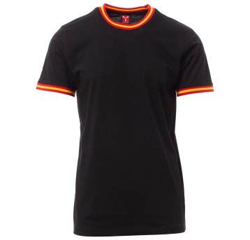 KOSZULKA T-SHIRT KRÓTKI RĘKAW FLAG - CZARNY-HISZPANIA