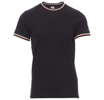KOSZULKA T-SHIRT KRÓTKI RĘKAW FLAG - CZARNY-WŁOCHY